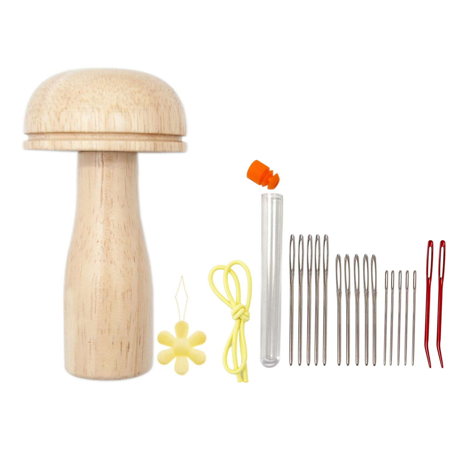 YROHGKPN Mushroom Hole Knitting Tool Needle Storage Pins Hand Needle Sweater Knniting Combination Set Cute Darning Tool Set with Shape
