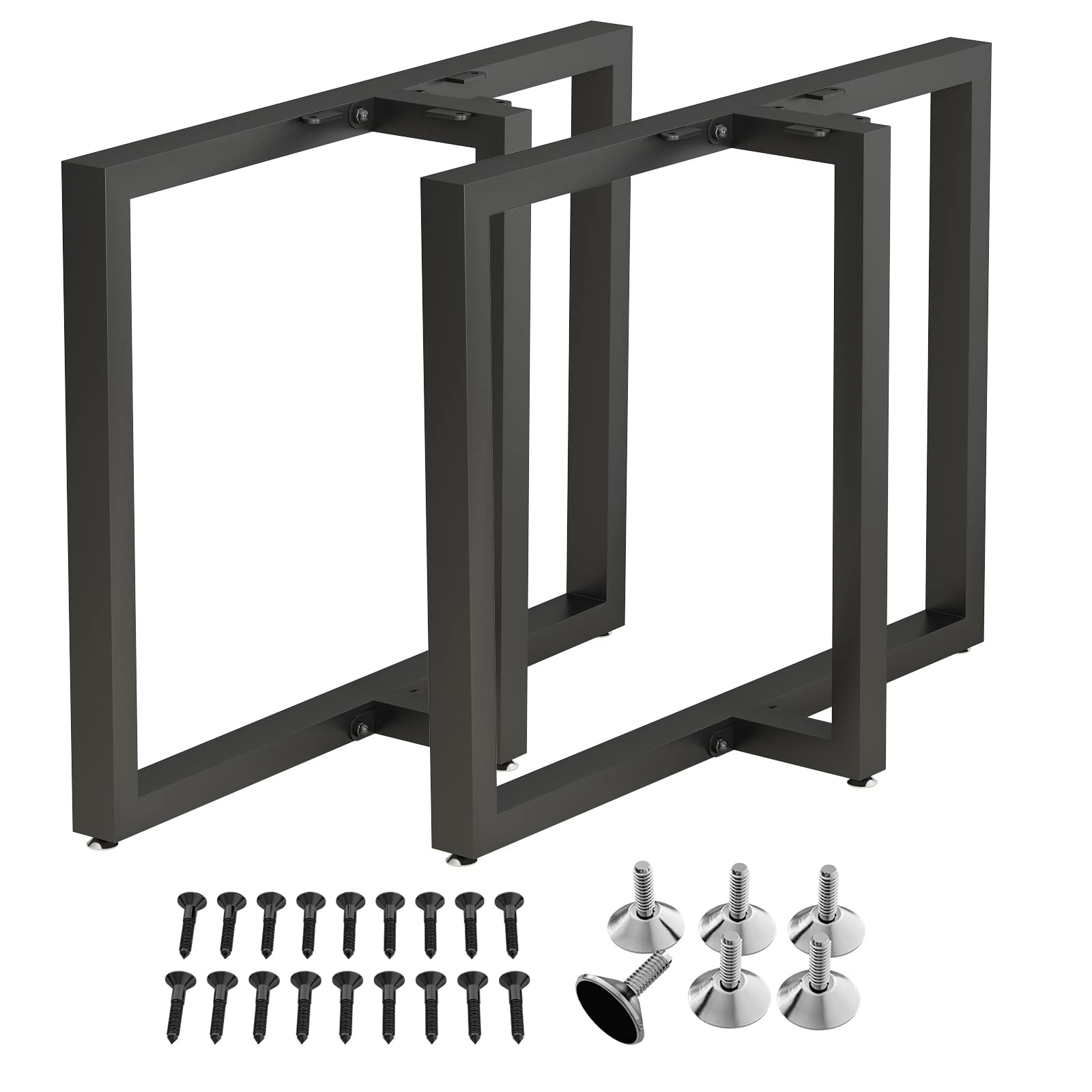 HOMEKAYT Metal Table Legs 28’’x 35’’ Heavy Duty T-Shape Desk Legs Industrial Furniture Legs for Dinning Table, Computer Table, Office Table (2Pcs)-Black