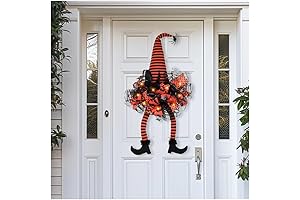 15.75" Gothic Christmas Wreath with Witch Legs for Doors, Haunted Houses and Parties