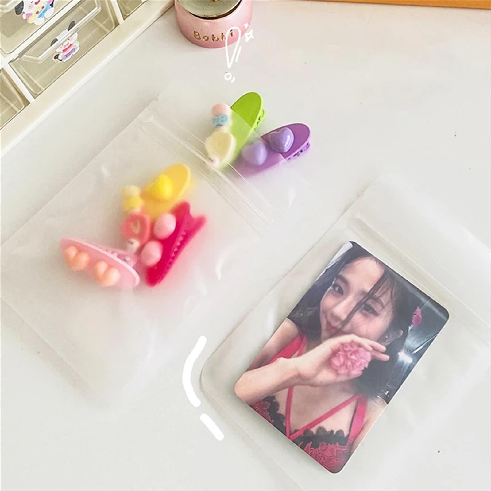 Sacchetti con chiusura a zip, Confezione da 10 sacchetti piatti con chiusura a zip, in plastica PP a prova di umidità, termosaldabili e richiudibili(10pcs L)