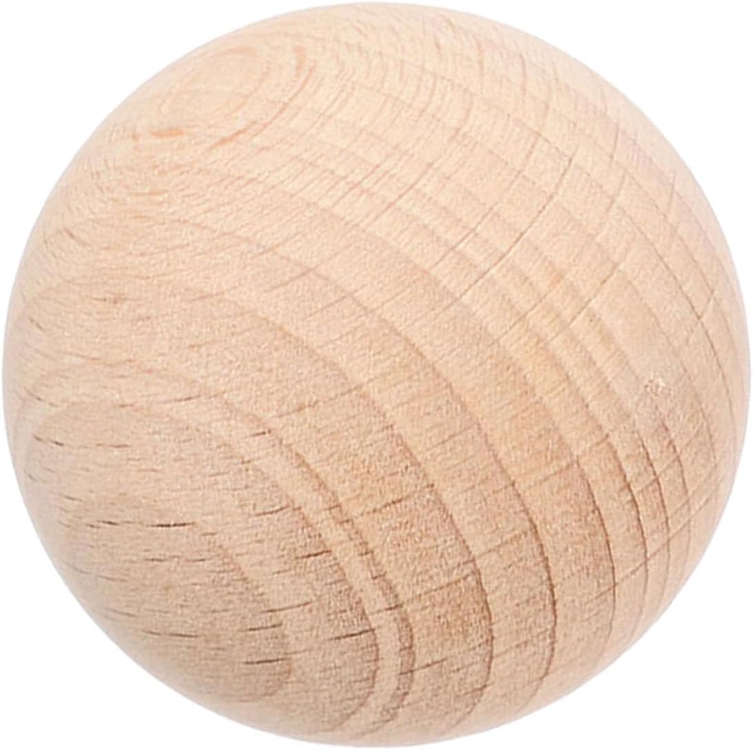 Cabilock Wooden Croquet Ball 7.5cm Natural Unfinished Hardwood Sphere for Lawn Games Outdoor Backyard Leisure Activities