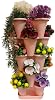 Arsimo 5 Tiers Lucky Clover Tower Flower Pot Set Flower Plant Vegetable Fruit Living Room Kitchen Bathroom Garden Flower Pot Set (Powdered Pink)