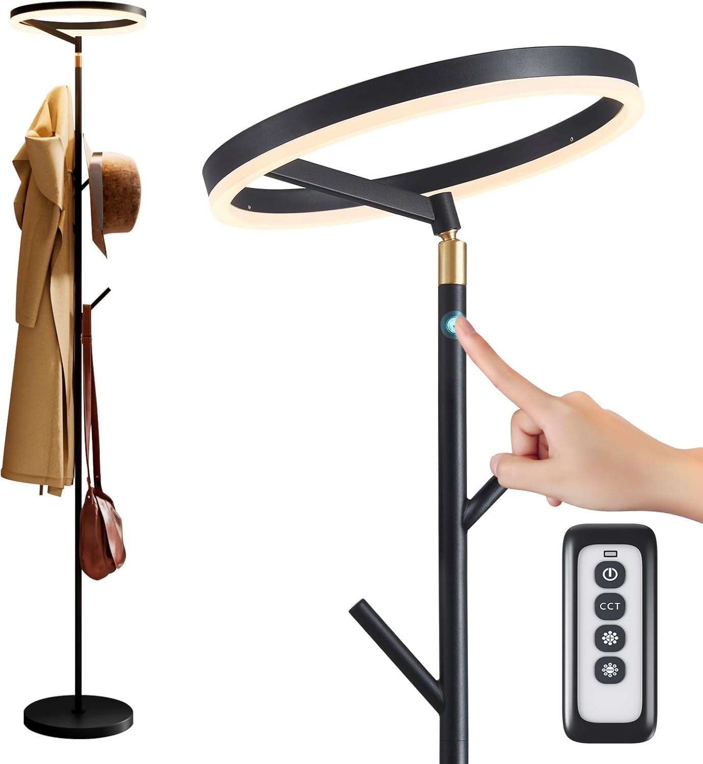 Rdzoko Innovative Floor Lamp, Floor Lamps for Living Room with Coat