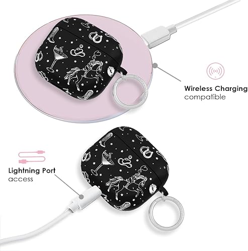 Miniatura 4 de VELVET CAVIAR Funda compatible con AirPods 4 con llavero – Lindas fundas protectoras duras para AirPod de 4ª generación para mujeres, disco vaquera