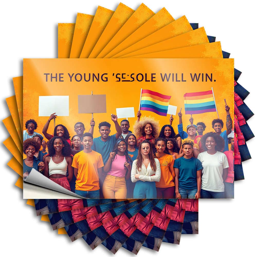 Tattoo Vintage Peel and Stick - Young Voices Lead The Change Window Accent Waterproof Vinyl for Colorful(8X12CM)