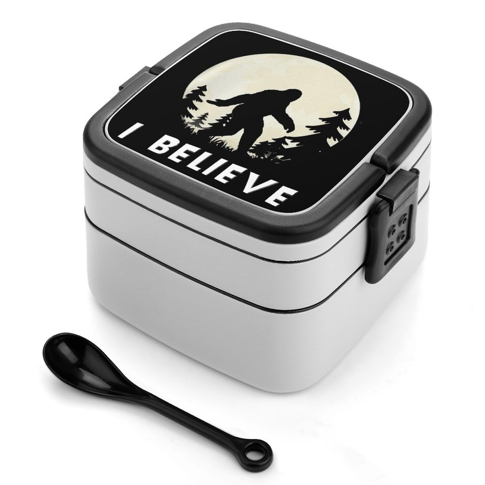 CGSBNGHA Bigfoot Sasquatch I Believe Bento Lunch Box 2 Layer Lunchbox Food Container for Adults Office