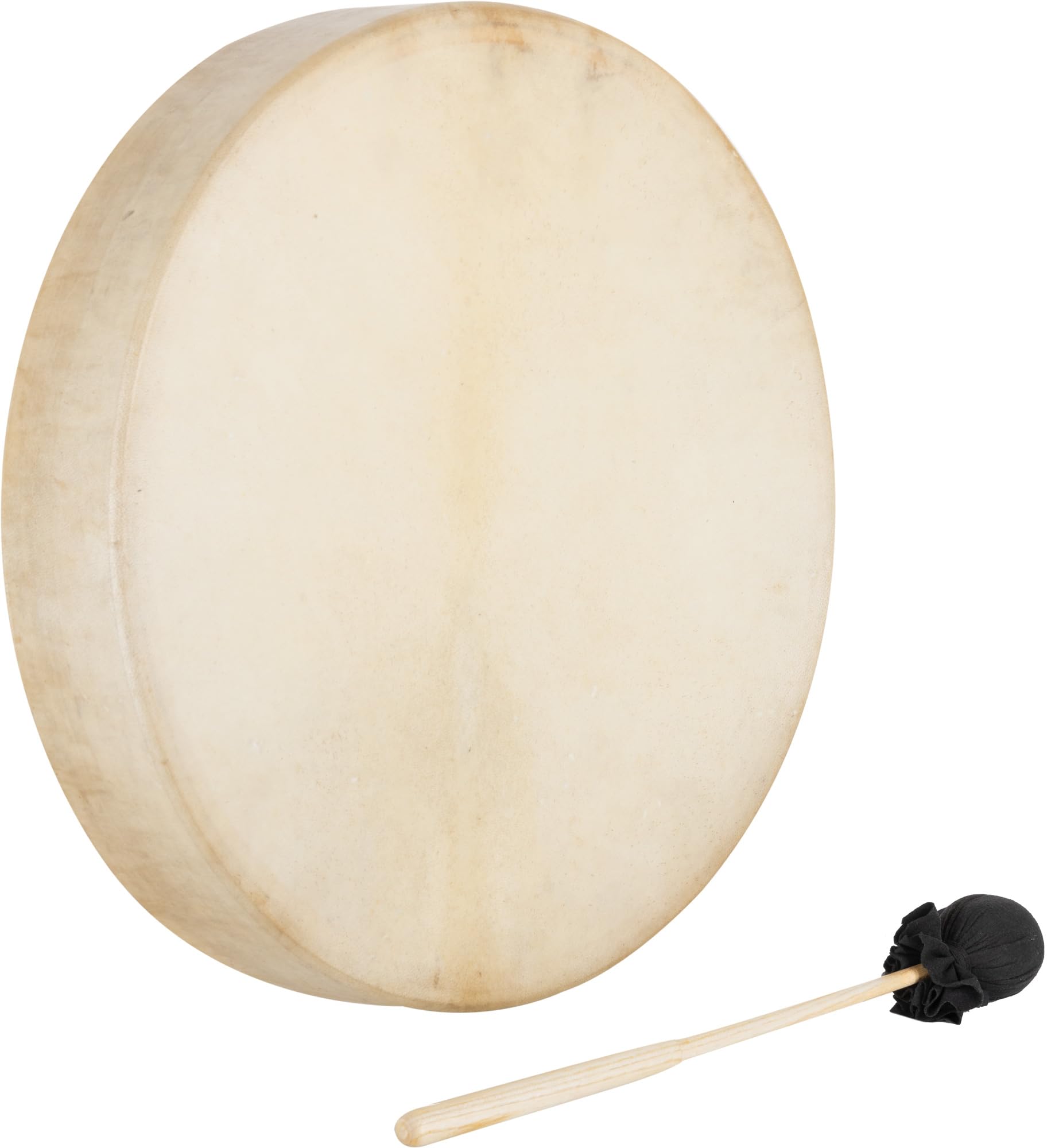Classic Cantabile SD-18 Tambor Chamánico 18", Tensado con piel de cabra | Maza incluida, Tensión por cuerda con correa de sujeción, Caja de madera maciza de fresno, Profundidad: 7, 5 cm, 2 kg
