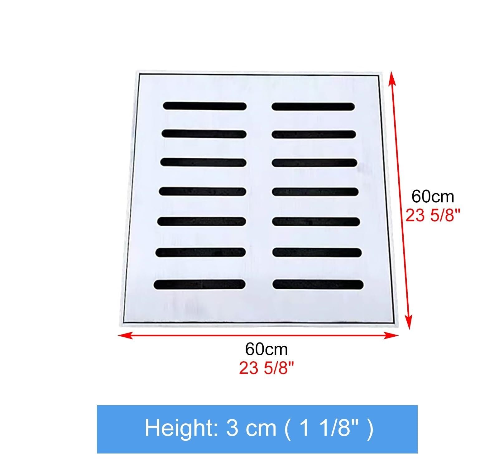 Kratka odpływowa ze stali nierdzewnej 60 x 60 cm Pokrowiec na patio na