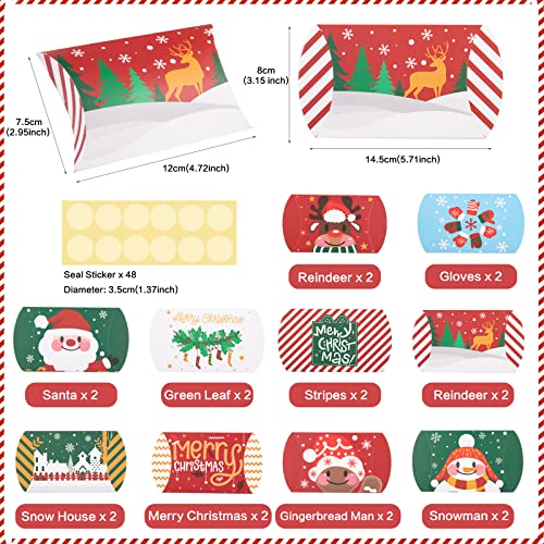 Boite Cadeau Noel (12 x 7.5 cm), 20pcs Boite Papier Kraft Thème de Noel Boîtes à Bonbons avec Autocollants pour Cadeaux de Noel et Décoration de Fête de Noel - Image 4