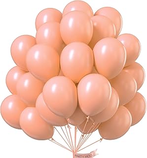 PartyWoo Peach Balloons, 50 pcs 12 Inch Peachy Pink Balloons, Peach Color Balloons for Balloon Garland or Balloon Arch as Party Decorations, Birthday Decorations, Baby Shower Decorations, Peach-Y21