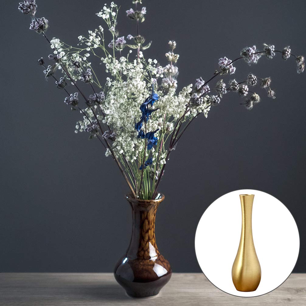 Petit Vase Soliflore En Cuivre Ciselé – Décor Fleurs – Hauteur 12,5cm – Art Déco