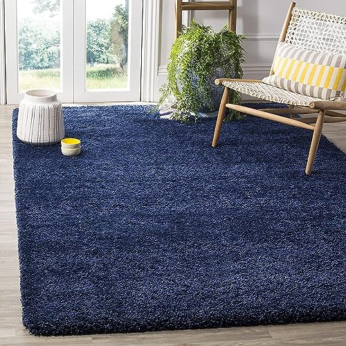 Image of Shaggy Floor Carpets for Living Room, Elegant Bed Side Runner, Modern Carpets for Bedroom, Guest Room Carpet,Sofa Area Office Carpet,(6x9 Feet, Blue)