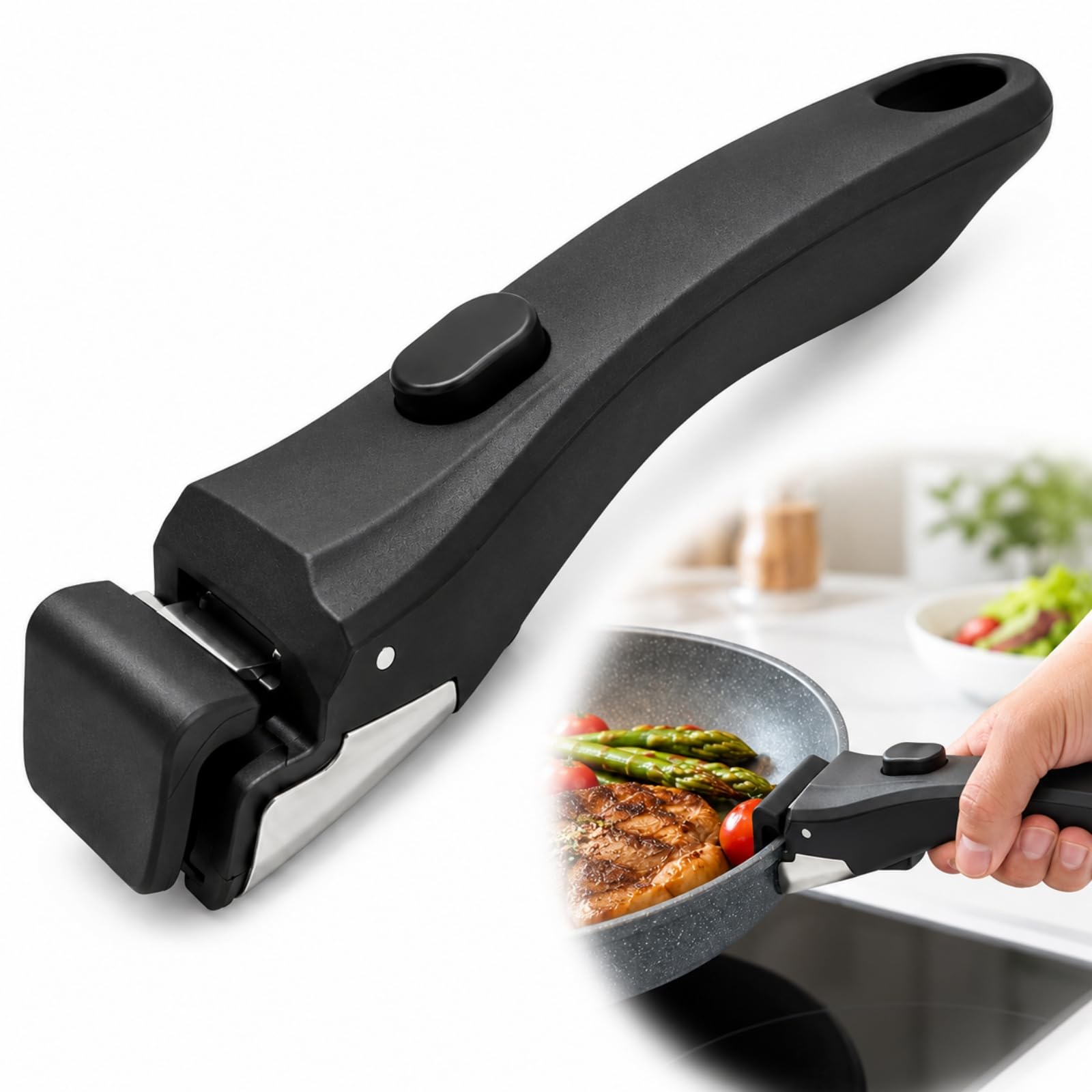 Universal Detachable Pan Handle, 250โ Heat Resistant Non-Slip Locking Grip