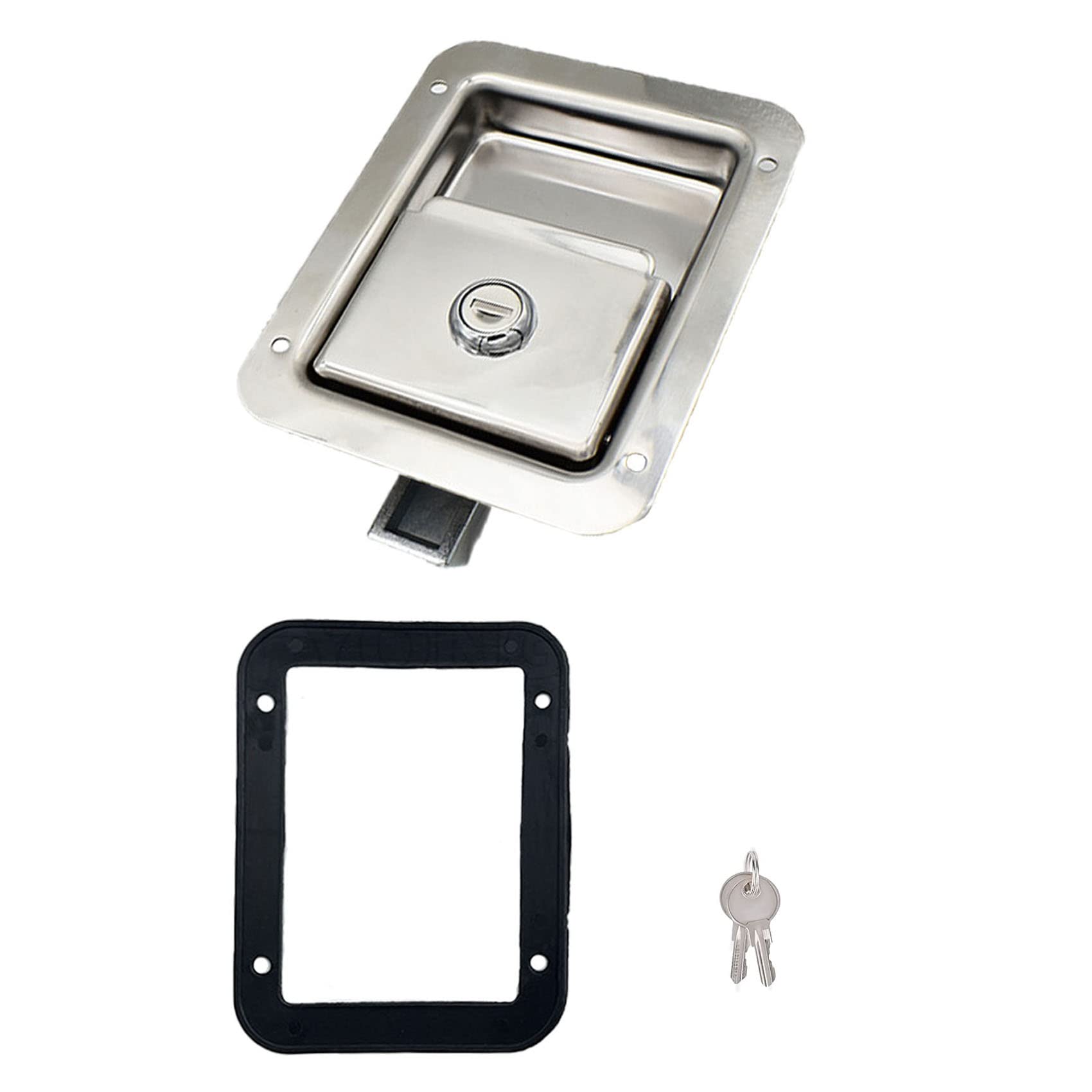 1 Pack Stainless Heavy Duty Flush Mount Handle Latch for Trailer Toolbox
