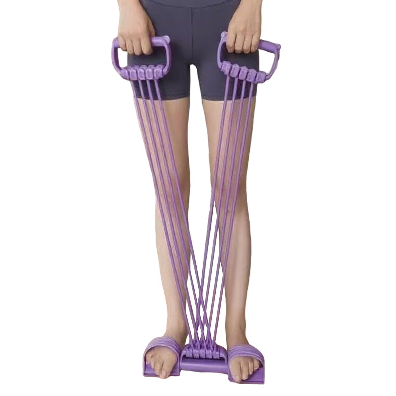 Pedal Resistance Band - Latex Strength Trainer with 8 Tubes | Detachable Handle Drawstring | Full Body Leg-Arm Abdominal Stretch | Portable Home Gym Equipment | For Yoga Fitness Sit-up Workout