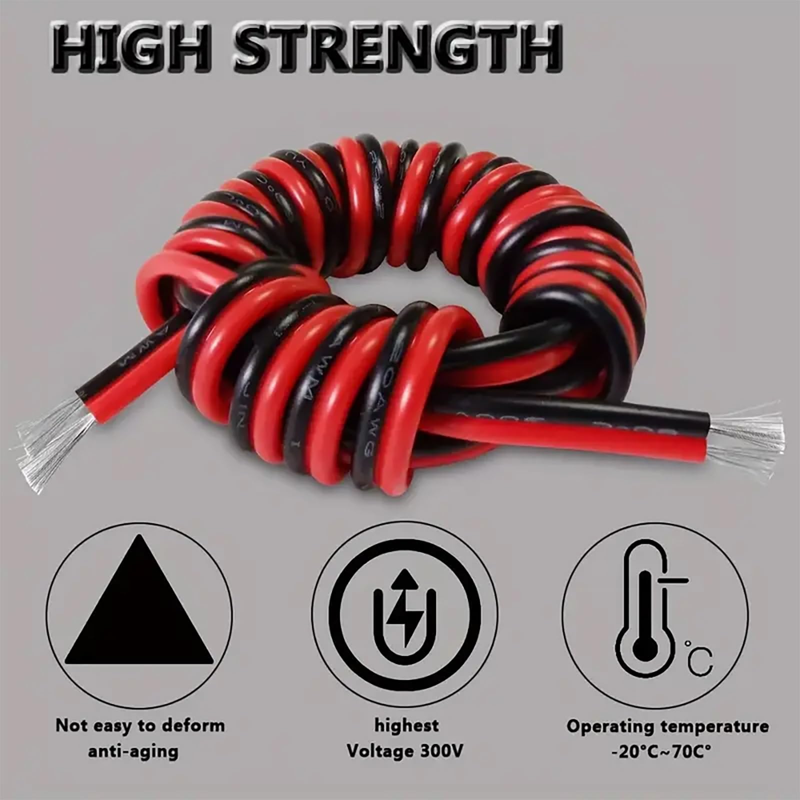 Cable para Electrónica 16-28 AWG 2 Conductores, Cobre Estañado - Baja Tensión para Proyectos DIY, Maquetas (Núcleo Simple, PVC) - 5m-60m Opcional(100ft,26AWG)