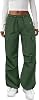 Cargo Pants Women Elastic Waisted Parachute Hiking Pants with Pockets Water-Resistant Lightweight Baggy Pants