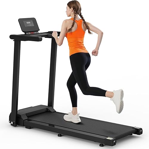 Miniatura 9 de Folding Treadmill for Home, Brushless Quiet Motor with LED Display, Foldable Treadmill for Running and Walking, Space Saving, US Plug Negro y
