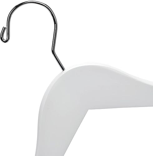 Miniatura 7 de Quality Hangers Paquete de 20 perchas para niños de 14 pulgadas, perchas de madera para jóvenes preadolescentes con hombro curvo, gancho cromado