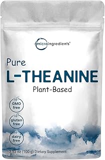Pure L-Theanine Powder, 100 Grams (1 Year Supply), Filler Free, No GMOs and Vegan Friendly