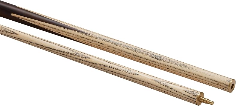 POWERGLIDE One 2-Piece Snooker or Pool Cue Stick, Catalyst, Ash Wood with Colour Veneers and Matched Grain at Joint, Brass joint, Full Size 57, 9.5 mm Tip