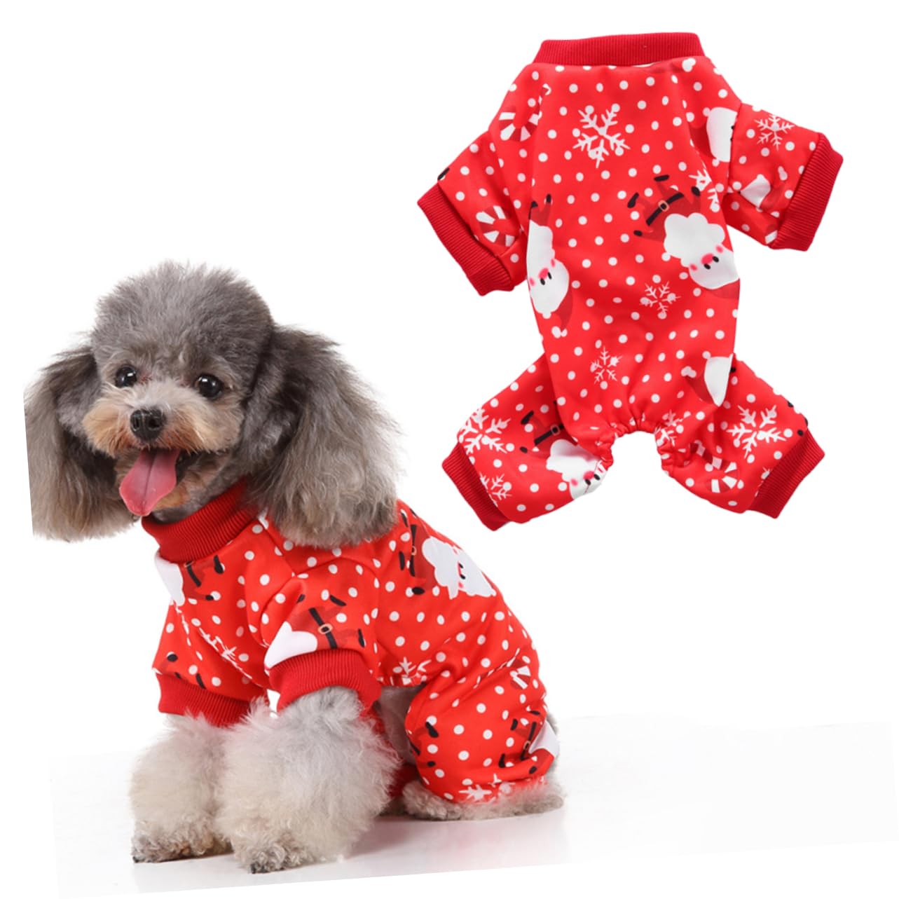 minkissy 3 Piezas suéter de Perro de Vacaciones Pijama de Cachorro Disfraz de Perro pequeño Camisa de suéter Vestidos Ropa de Fiesta para Mascotas paño de Navidad Personalidad Mono