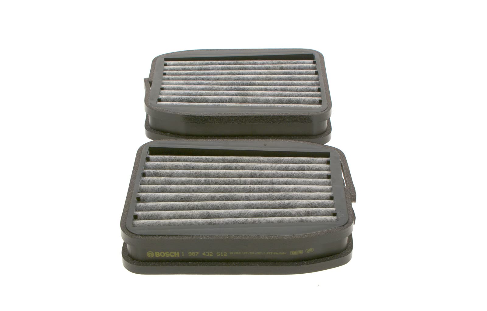 Bosch Filtro Abitacolo ai Carboni Attivi R2512, Filtro di Ricambio - Contro cattivi odori, polline e polvere per un'aria più pulita all'interno del veicolo - 2 Filtri | Compatibile con: MERCEDES-BENZ E-CLASS, E-CLASS Pritsche/Fahrgestell, E-CLASS T-Model