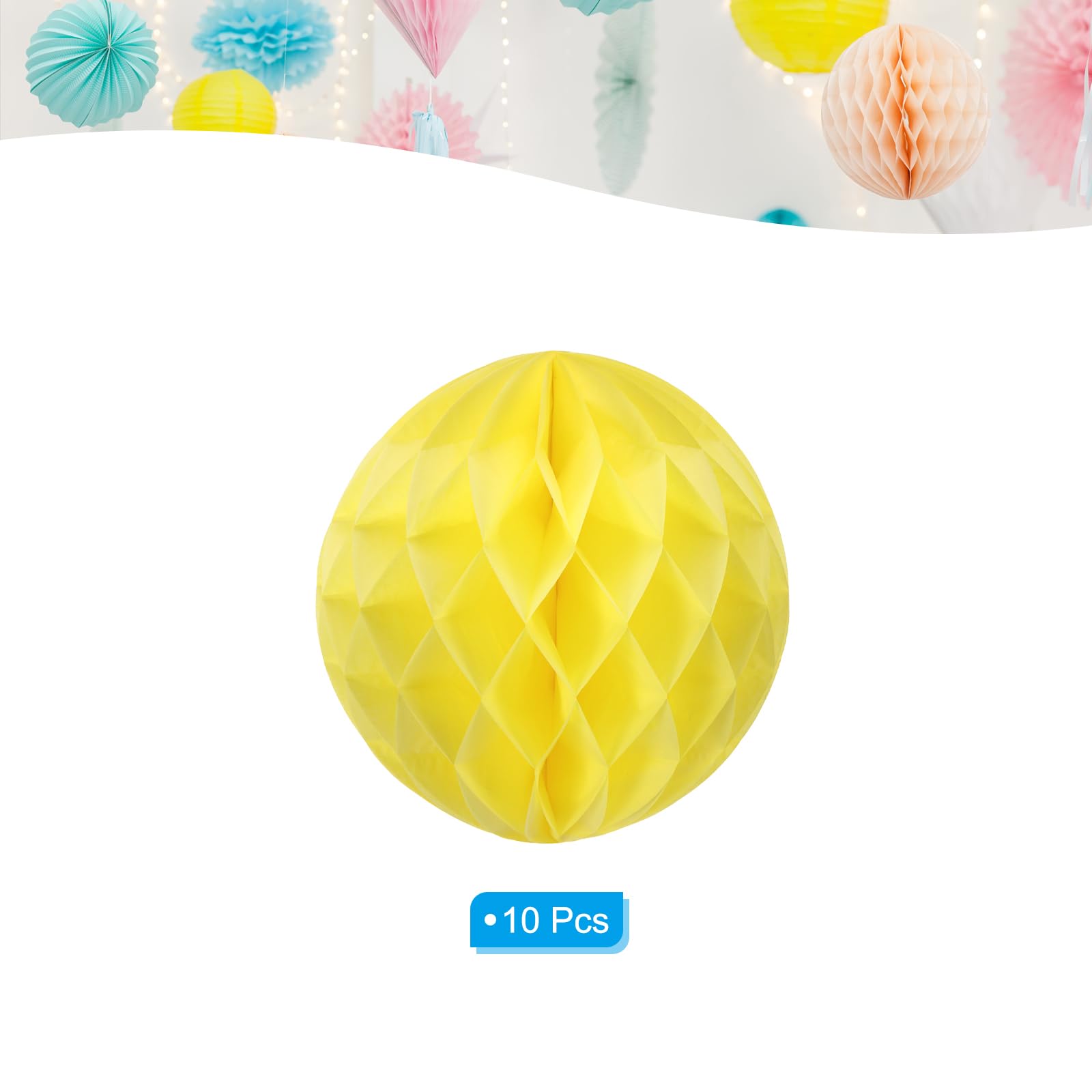 PATIKIL Pompones De Flores De Papel De 14 Pulgadas 10 Paquetes Decoración Colgante Para Fiestas Bodas Cumpleaños Decoración Del Hogar Decoración De Fondo Amarillo