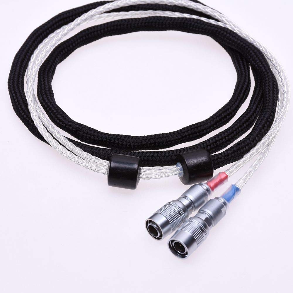 GAGACOCC Black Sleeve 16 Cores 5N Pcocc Silver Plated HiFi Cable for Mr Speakers Ether Alpha Dog Prime Headphone Upgrade Cable Extension Cord (1.8meter (6feet), Silver Plated)