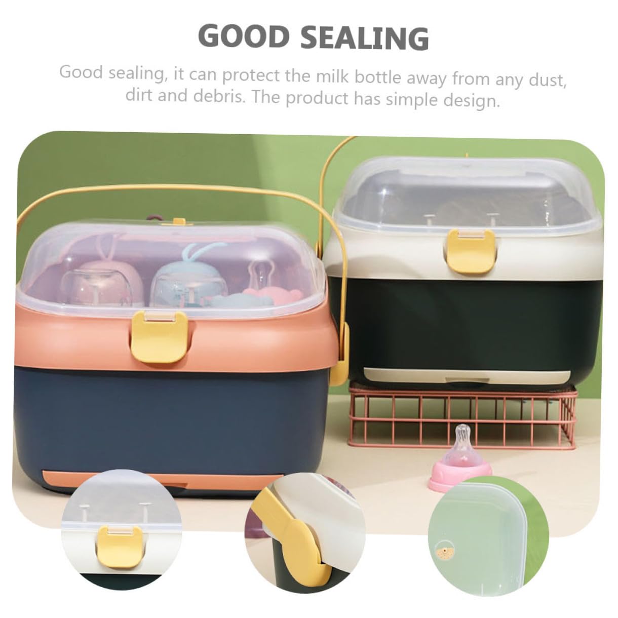 Boîte de Séchage Rangement Scellé pour Biberons en PP Multifonction pour Stockage Sécurisé Couvercle Anti-poussière pour Biberons et Tétines Bébé