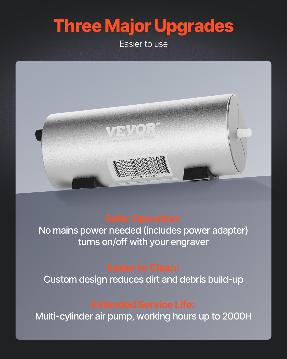 VEVOR Pompa Di Assistenza Ad Aria, Flusso DeAria Regolabile 50 Lmin Per Laser Cutter E Incisore Elimina Fumo Polvere Riduce Temperatura Protegge Lente Laser Per Incisore Laser 20 W 188 Kg 88727038 - 5