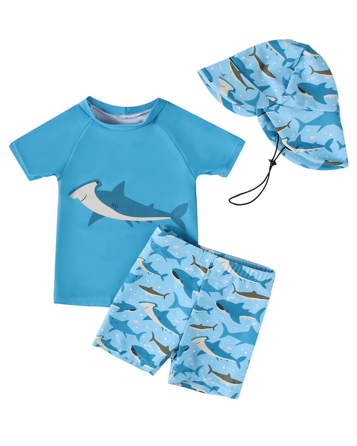 WYTbaby Ropa UV Traje de baño para bebé niño de dos piezas manga corta natación bañador pantalones cortos ropa de protección UV 3 meses - 3 años