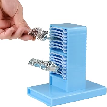 Colorful Impression Tray Plaster Holder Stand Two Sided Plastic Teeth Holder Placement Instrument Blue