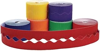 Colorations Prima-Color Bulletin Board Borders, Classic Colors, 6 Colors, Fade Resistant, Scallop...