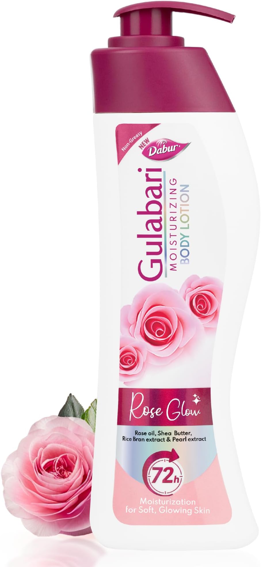 Dabur Gulabari Moisturizing Body Lotion – 400 ml | For Men & Women | Dry Skin Care | With 100% Organic Rose Oil & Shea Butter | Dermatologically Tested | Paraben Free | 72 Hour Moisturisation