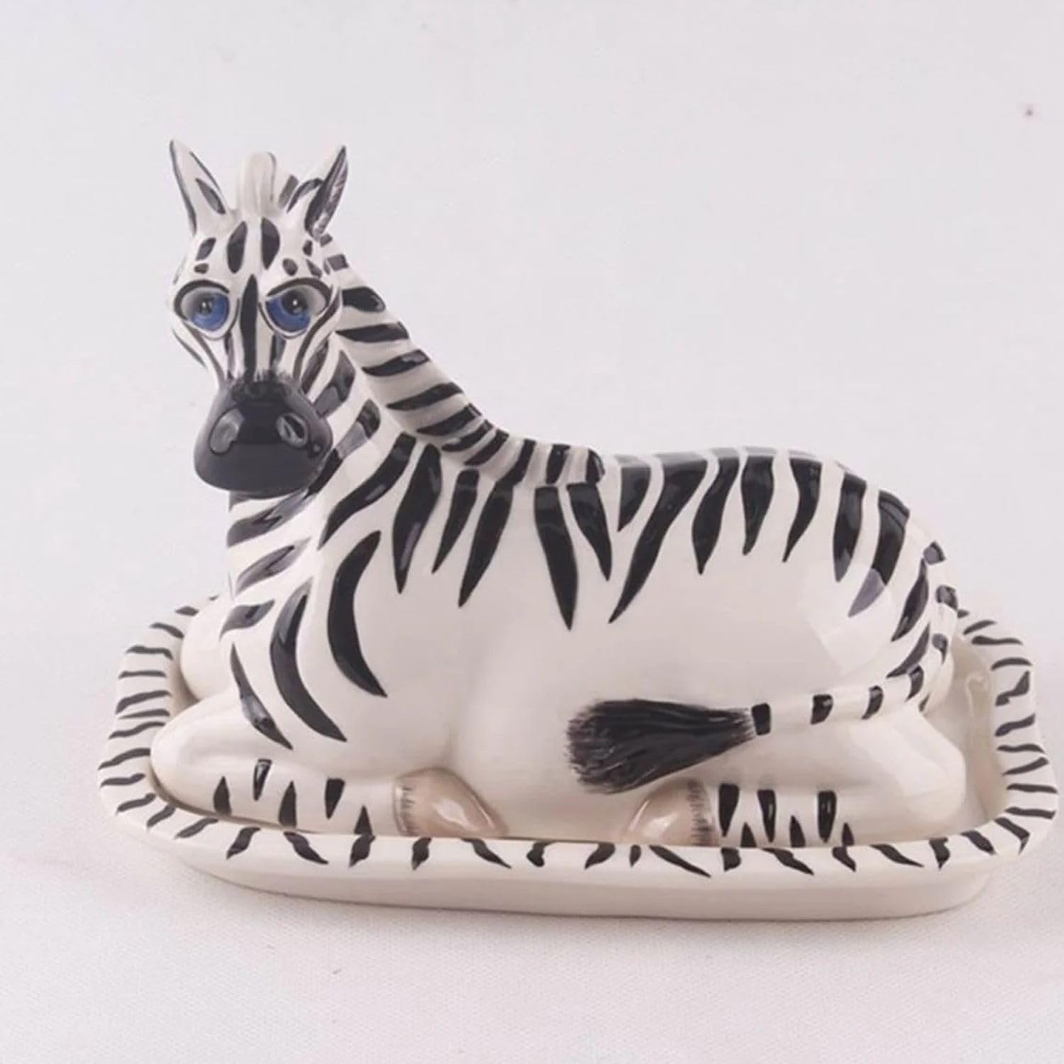 7.5" x 4.75" x 5.75" Zebra Butter Dish