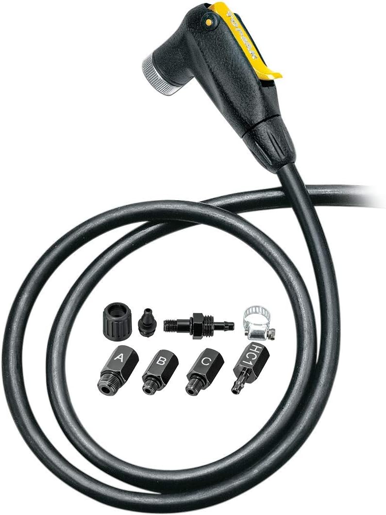 SmartHead Upgrade Kit – Universal Pump Head Conversion with Extra-Long Hose, Air Release Button, and Mounting Hardware – Fits Presta & Schrader Valves for Floor Pumps