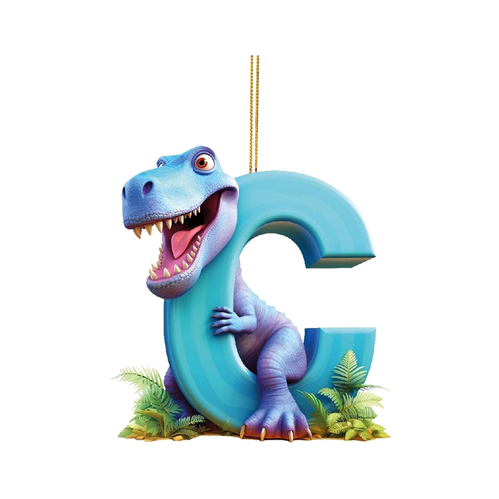Best Prime Deals Dinosaur 26 English Letters Christmas Tree Decorations, Alphabet Letter Pendant, Tree Hanging Ornament, Home Party Decor