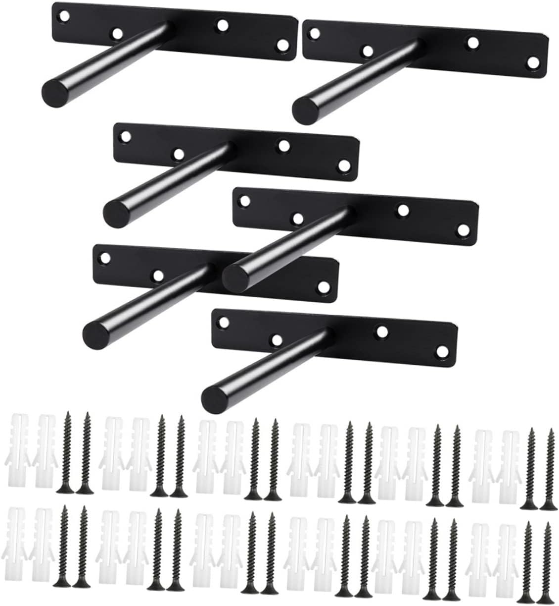 6pcs Heavy Duty Floating Shelf Brackets Support for Bookshelves Brackets Easy to Install for Storage and Organization