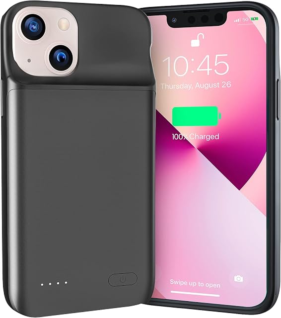 NEWDERY Battery Case for iPhone 12 Mini & iPhone 13 Mini, 4700mAh Slim Portable Protective Charging Cover, Rechargeable Extended Power Charger Case for iPhone 12 Mini & iPhone 13 Mini (5.4 inch)