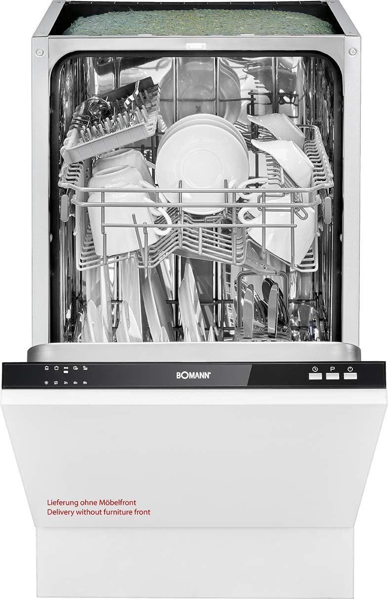 Bomann GSPE 7415 - Lavastoviglie da incasso, versione completamente integrata, larghezza 45 cm, 9 coperte, 5 programmi, indicatori di controllo LED, colore: Bianco [Classe di efficienza energetica A++]