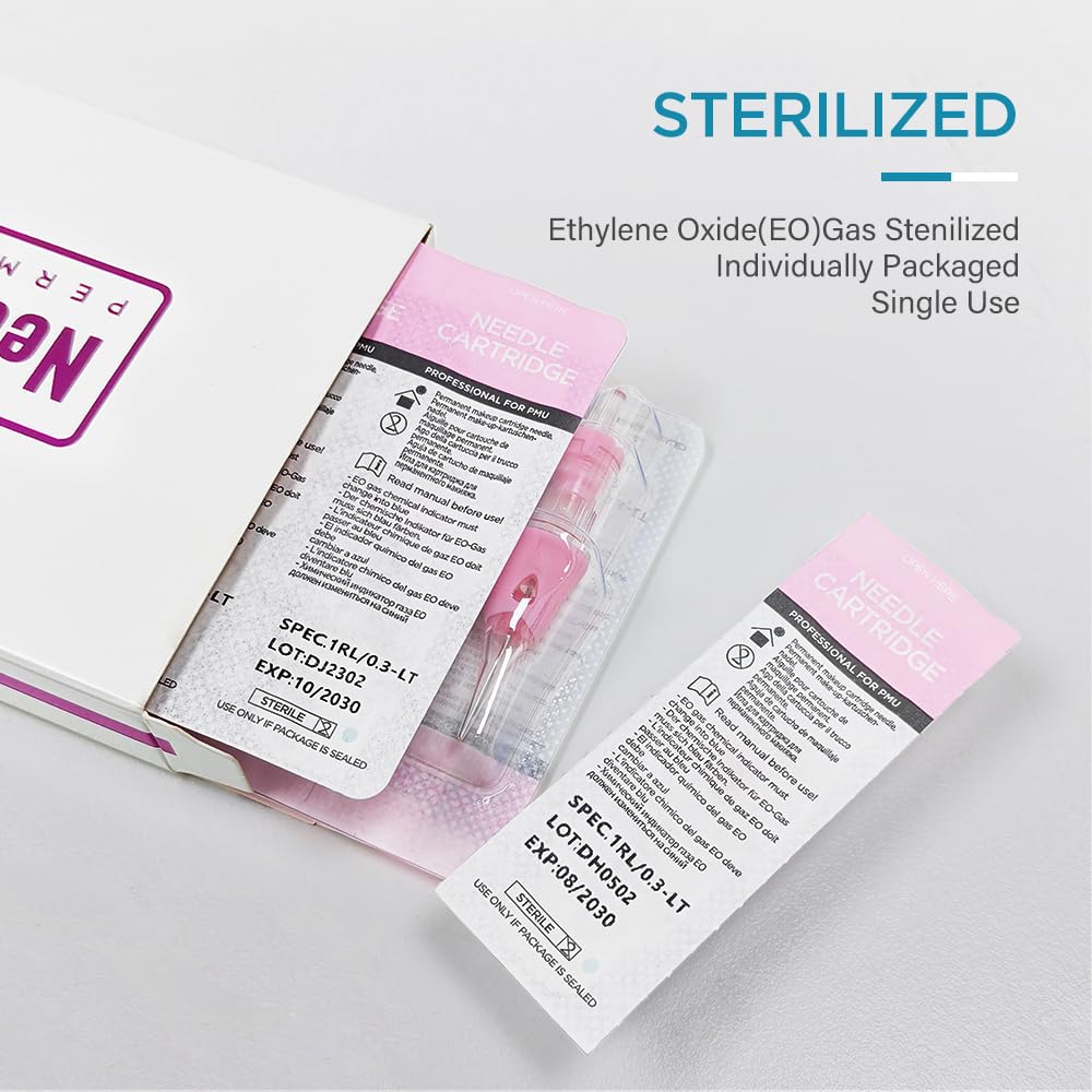 CHUSE V6 Professional Permanent Makeup PMU Cartridges Needles for Linework, Hairstrokes, Eyebrows, Lips, and Eyeliners - Nano Square Tapered Tip - Box of 10