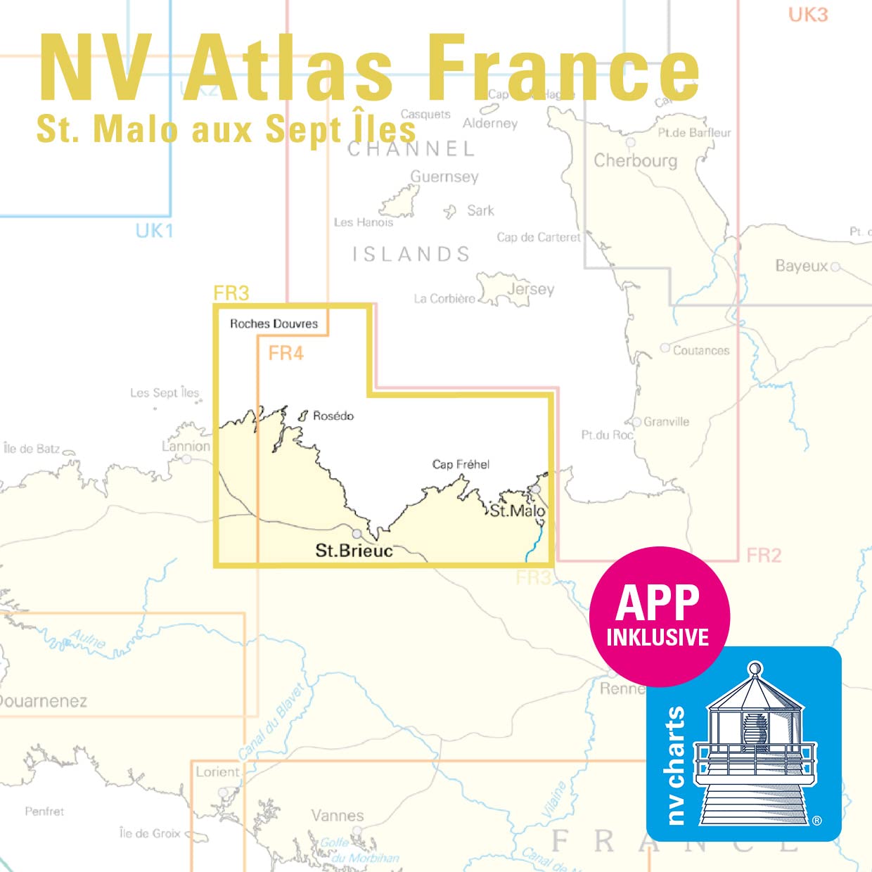 NV Atlas France FR 3 mit App Lizenz- Seekarte Frankreich - St. Malo to Sept Iles