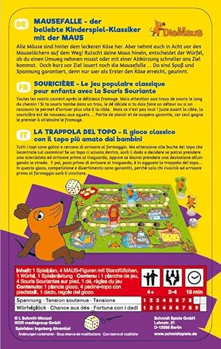 Schmidt Spiele 51405 Die Maus, Mausefalle, Bring mich mit Spiel in der Metalldose, grün