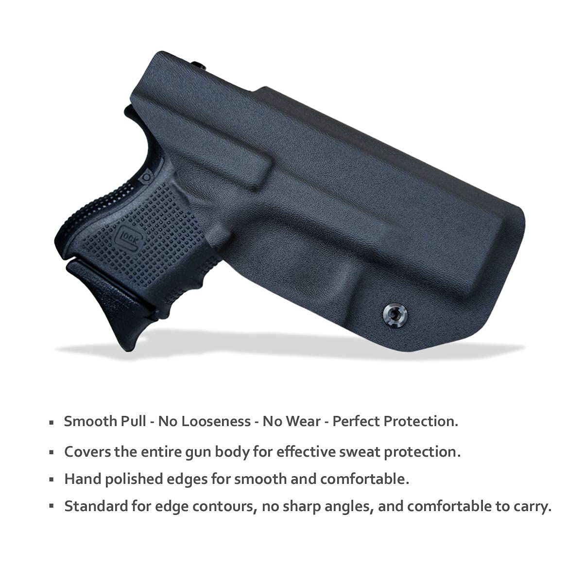 IWB Tactical KYDEX Gun Holster Pistola Softair Fondine Fits: Glock 26 / Glock 27 / Glock 33 Pistol Case Inside Concealed Carry Holster Guns Accessories (Black, Left Hand Draw (IWB))