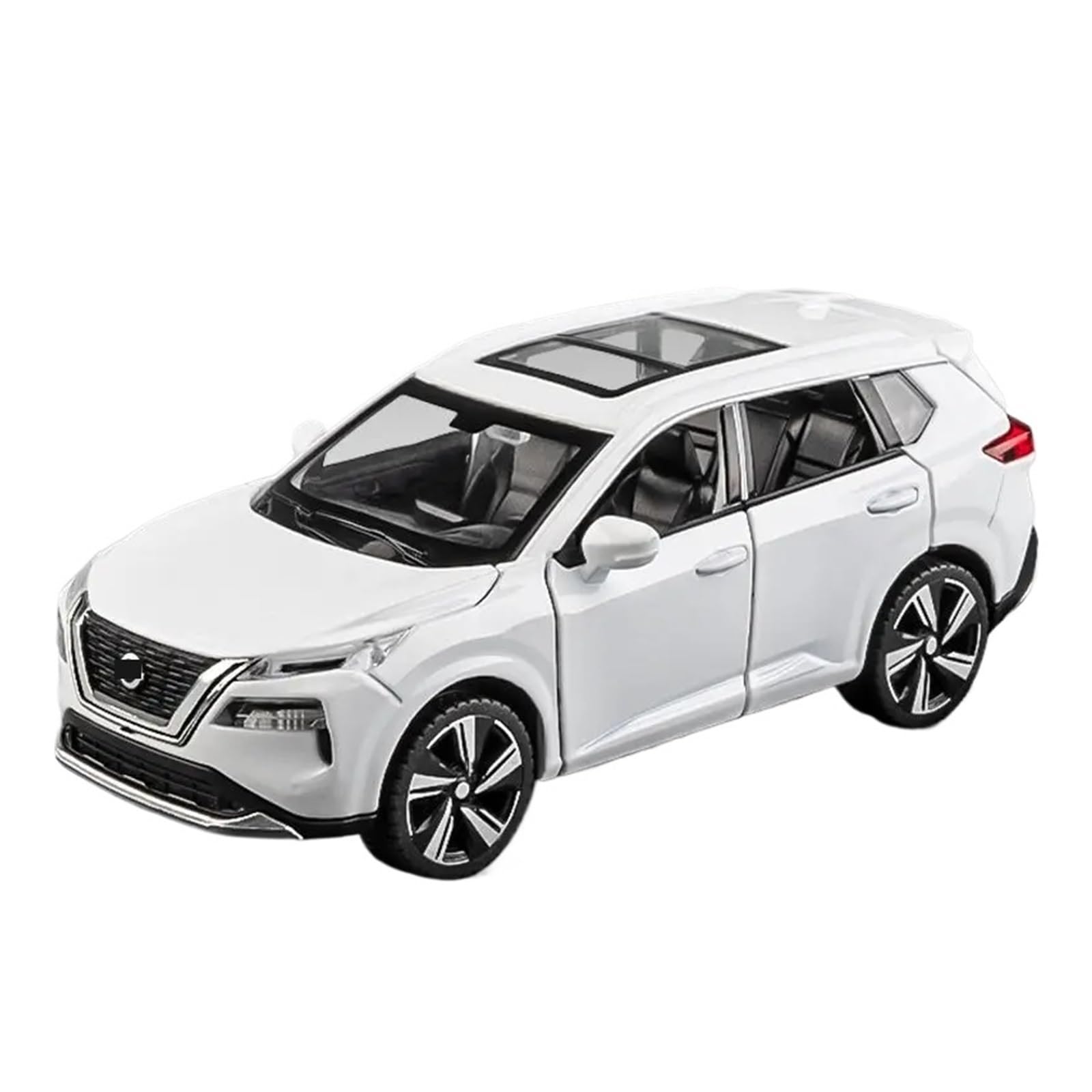 SYOEUR 1:32 For Nissan X-TRAIL SUV Alloy Car Model Die-cast Metal Off-road Vehicle Simulation Sound And Light Toy Gift Hobby Vehicles Playgame Kit(White)
