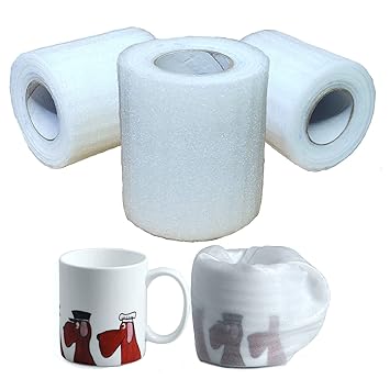 STYLELABS EP EPE Foam Wrap Roll 1MM Combo Pack of 3-20 Feet Length  6 Inches Width, Protects Glasses, Dishes & Fragile Items, Packing Cushioning Supplies for Moving (White Color)
