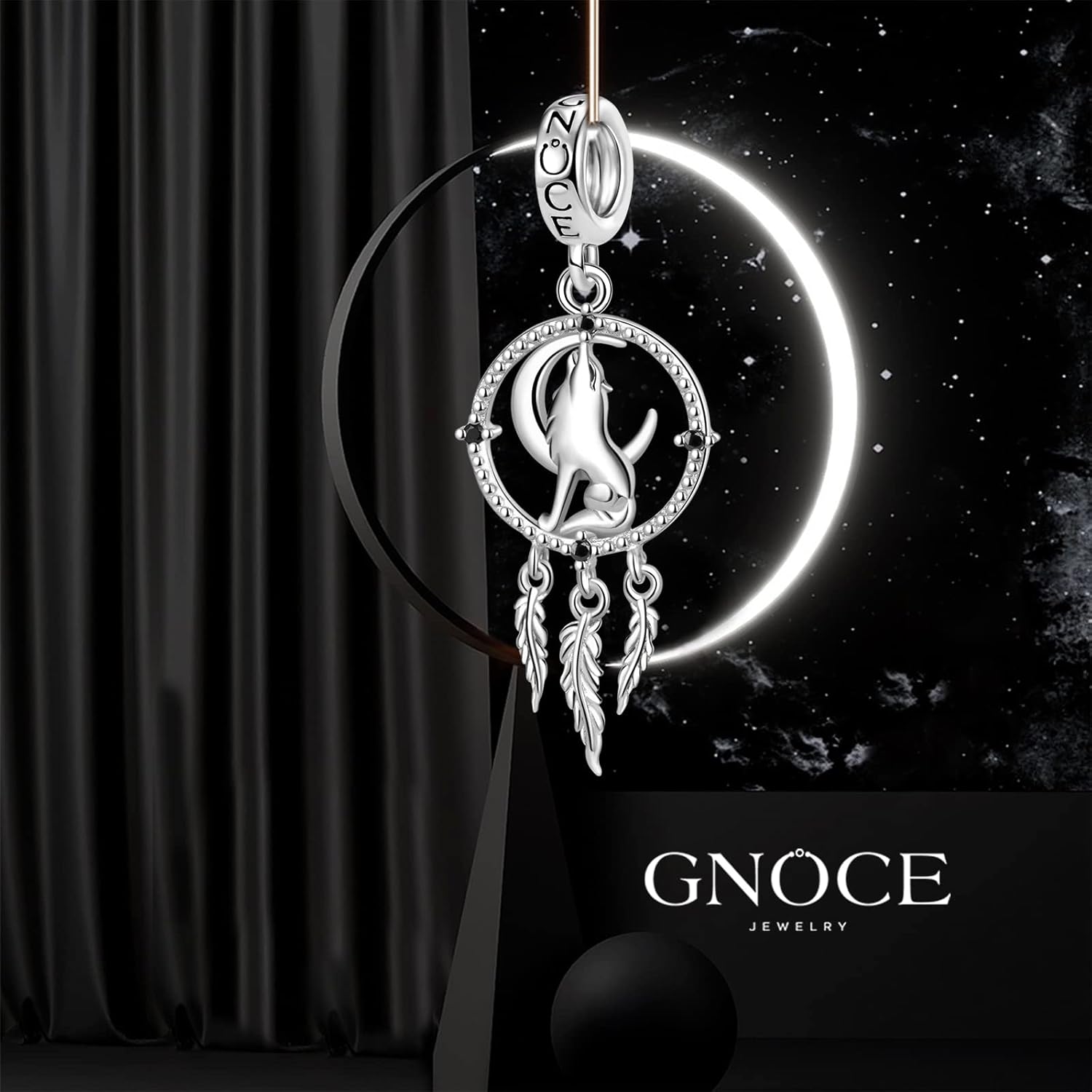 GNOCE Wolf Dream Catcher Pendant Charm 925 Sterling Silver Phoenix Dangle Charms for Charms Bracelet Gift For Women Fit Neckalce/Bracelet (Dream Catcher)