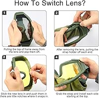 Vista 5 de xaegistac Gafas de Airsoft Tácticas de Seguridad, Gafas Anti Vaho para Caza y Ciclismo