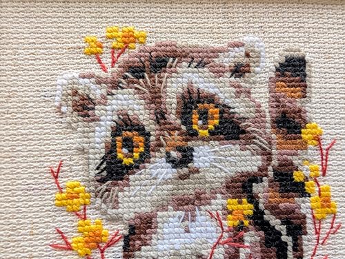 Image of RIOLIS - Little Raccoon 1754, Cross Stitch Kits 5,12 inch x5,12, Cross Stitch Kits for Beginners & Advanced, Crossstitching Kits Adult, Counted Stitching Kits, Embroidery Kit